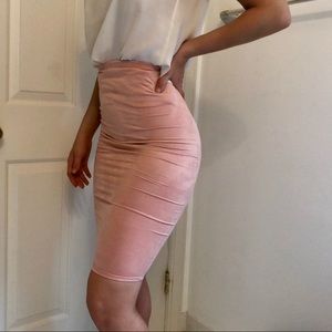 Suede Midi Skirt
